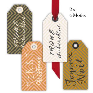 Kartenkaufrausch: internationale Weihnachts Geschenkanhänger aus unserer Designer Papeterie in multicolor