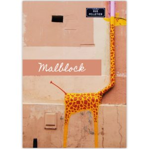 Kartenkaufrausch: Malblock Motiv "Giraffe" aus unserer Malblock Papeterie in multicolor