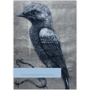 Kartenkaufrausch: Malblock Motiv "little crow" aus unserer Malblock Papeterie in grau