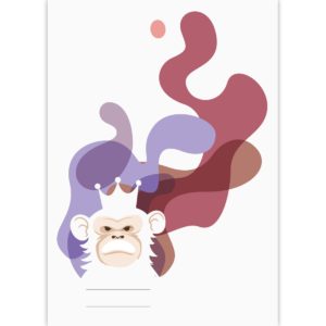 Kartenkaufrausch: Malblock mit Affen König aus unserer Malblock Papeterie in weiß