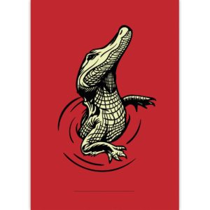 Kartenkaufrausch: Malblock mit Alligator Krokodil aus unserer Malblock Papeterie in rot