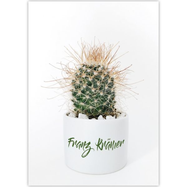 Personalisierbare Zeichenblöcke in weiß: Malblock Motiv "kleiner grüner Kaktus"