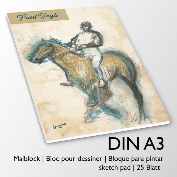 Kartenkaufrausch Zeichenblock in beige: Malblock mit Pferd Motiv