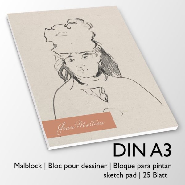 Kartenkaufrausch Zeichenblock in beige: Portrait DIN A3 Malblock