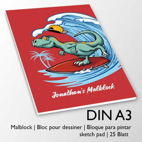 Kartenkaufrausch Zeichenblock in rot: Cooler Comic DIN A3 Malblock