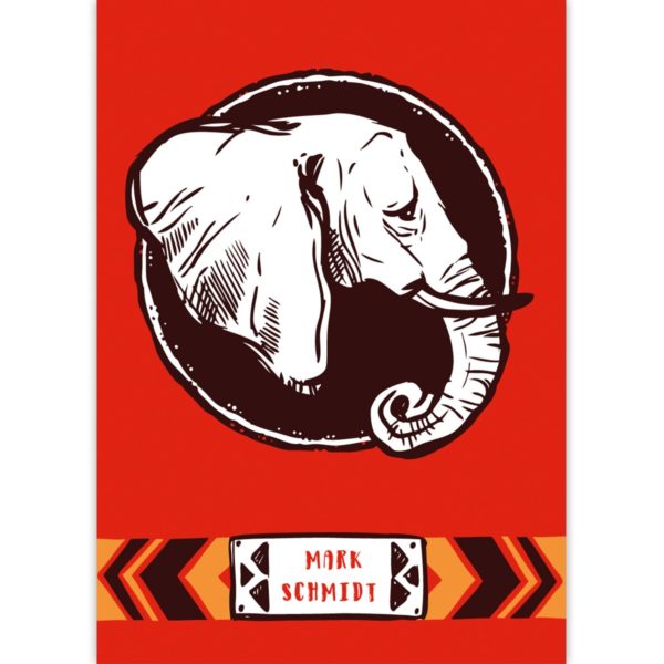 Personalisierbare Zeichenblöcke in rot: Malblock mit Elefanten