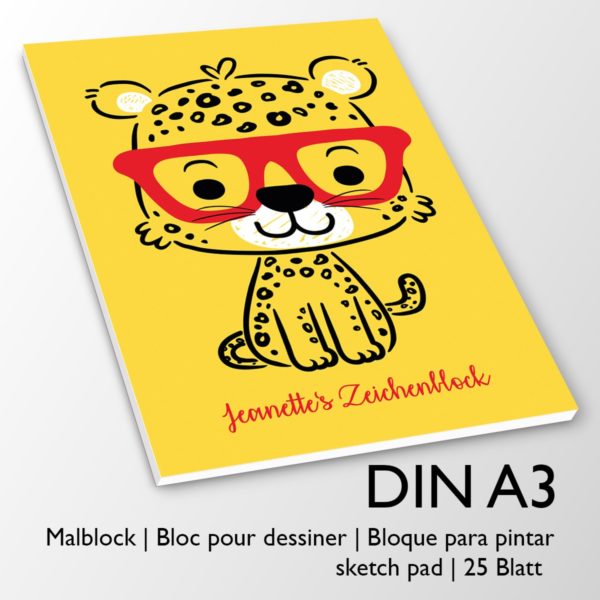 Kartenkaufrausch Zeichenblock in gelb: Niedlicher Kinder DIN A3 Malblock