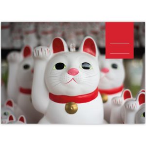 Kartenkaufrausch: Malblock Motiv "Winke Katze" aus unserer Malblock Papeterie in rot
