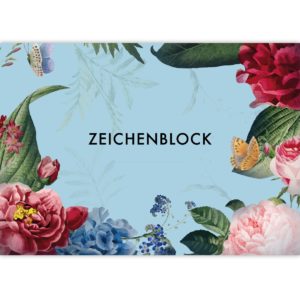 Kartenkaufrausch: Romantischer Rosen DIN A3 Malblock aus unserer Malblock Papeterie in hellblau