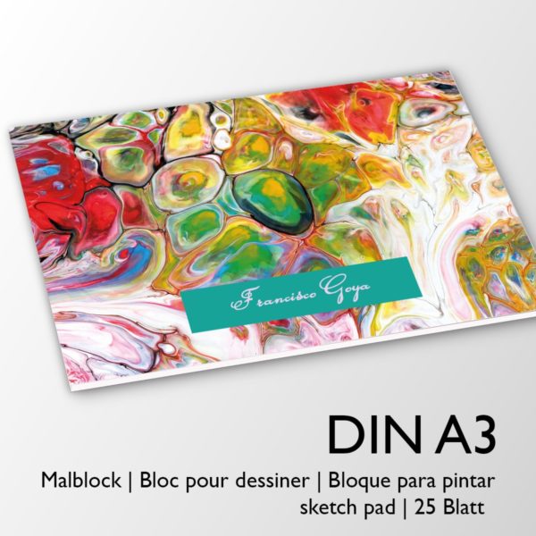 Kartenkaufrausch Zeichenblock in multicolor: Malblock Motiv "Marble Art"