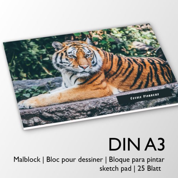 Kartenkaufrausch Zeichenblock in multicolor: Kinder Malblock Motiv "Resting Tiger"