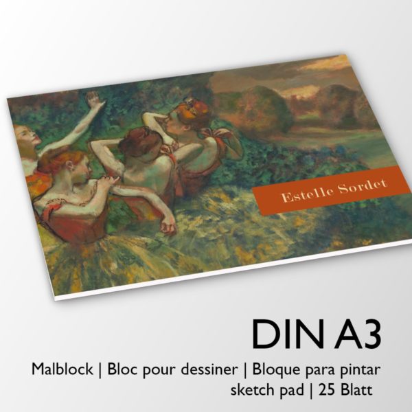 Kartenkaufrausch Zeichenblock in multicolor: Ballett DIN A3 Malblock