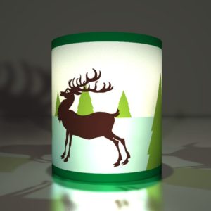 Kartenkaufrausch dekorative Transparentlichter mit Hirsch in grün