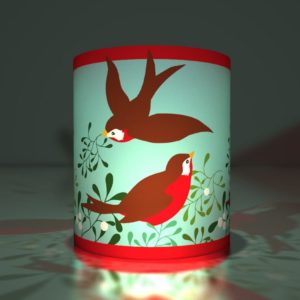 Kartenkaufrausch dekorative Transparentlichter mit Vögeln in rot