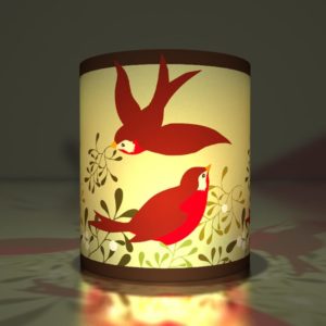 Kartenkaufrausch dekorative sommerliche Transparentlichter mit Vögeln in beige
