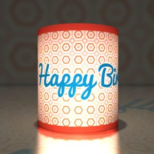 Kartenkaufrausch dekorative grafische Happy Birthday Transparentlichter in rot