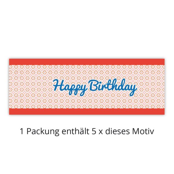 Kartenkaufrausch: grafische Happy Birthday Transparentlichter aus unserer Geburtstags Papeterie in rot