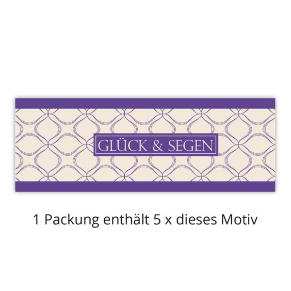 Kartenkaufrausch: edle Glück & Segen Transparentlichter aus unserer Geburtstags Papeterie in lila
