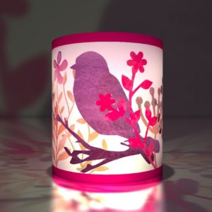Kartenkaufrausch dekorative nette Vögelchen Transparentlichter in pink