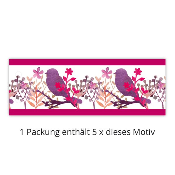 Kartenkaufrausch: nette Vögelchen Transparentlichter aus unserer Dankes Papeterie in pink