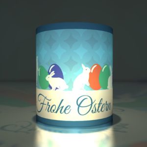 Kartenkaufrausch dekorative klassische Osterhasen Transparentlichter in blau
