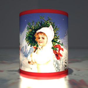 Kartenkaufrausch dekorative Advents Tranparentlichter mit Schnee Motiv in rot