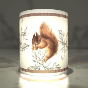 Kartenkaufrausch dekorative weihnachtliche Teelichthalter mit Eichhörnchen in weiß