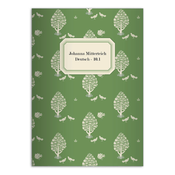 Kartenkaufrausch: Edle Schulhefte mit Central Park aus unserer Schul Papeterie in grün mit Ihrem Text