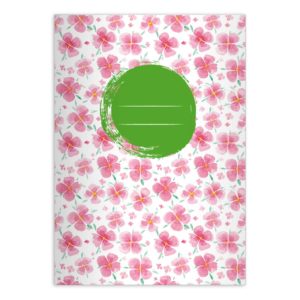 Kartenkaufrausch: Glücksbringendes Blüten Notizheft/ Schulheft aus unserer floralen Papeterie in rosa