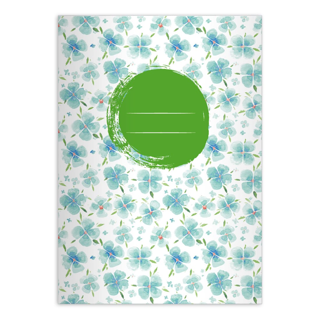 Kartenkaufrausch: Blüten Notizheft/ Schulheft mit 4 aus unserer floralen Papeterie in hellblau