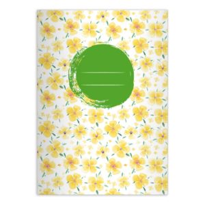 Kartenkaufrausch: Blüten Notizheft/ Schulheft mit aus unserer floralen Papeterie in gelb