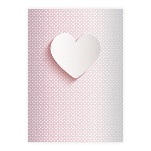 Kartenkaufrausch: Romantisches Notizheft/ Schulheft mit aus unserer Designer Papeterie in rosa