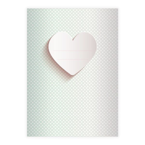 Kartenkaufrausch: Romantisches Notizheft/ Schulheft mit aus unserer Designer Papeterie in grün