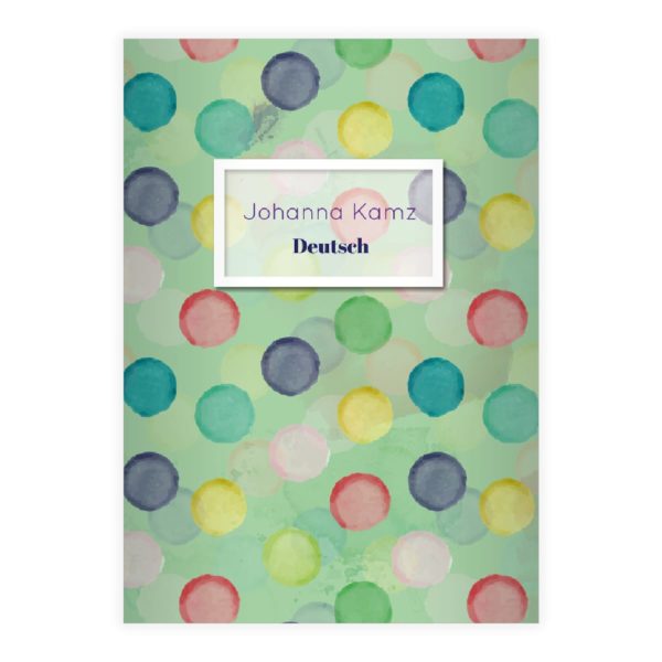 Kartenkaufrausch: Cooles buntes Notizheft/ Schulheft aus unserer Designer Papeterie in grün mit Ihrem Text