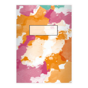 Kartenkaufrausch: buntes Wasserfarben Notizheft/ Schulheft aus unserer Designer Papeterie in pink