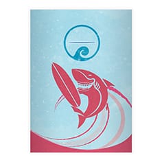 Kartenkaufrausch: Cooles Surfer Notizheft/ Schulheft aus unserer Schul Papeterie in rot