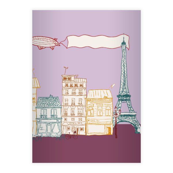Kartenkaufrausch: Charmantes französisches Notizheft/ Schulheft aus unserer Designer Papeterie in rosa mit Ihrem Text