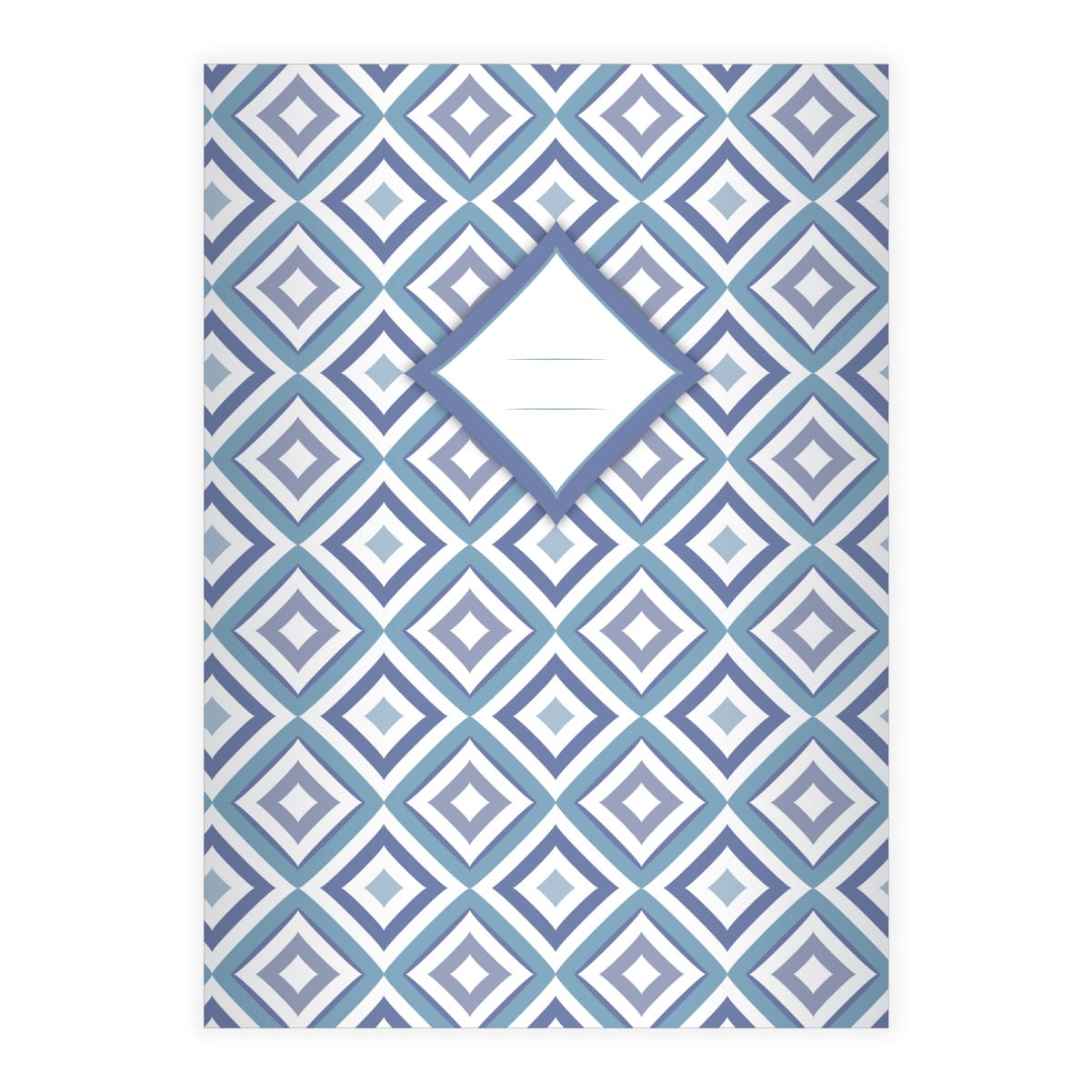 Kartenkaufrausch: grafisches Notizheft/ Schulheft mit Diamant aus unserer Designer Papeterie in blau