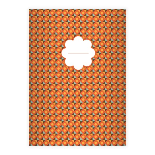 Kartenkaufrausch: 70er Jahre Retro Notizheft/ aus unserer Designer Papeterie in orange