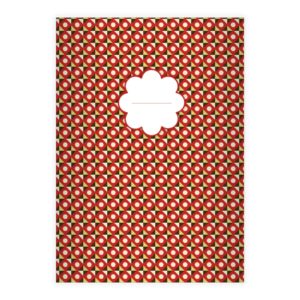 Kartenkaufrausch: 70er Jahre Retro Notizheft/ aus unserer Designer Papeterie in rot