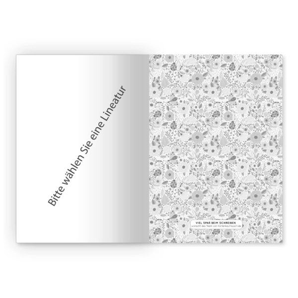 Sommerliches Blumen Notizheft/ Schulheft mit Marienkäfern auf weiß