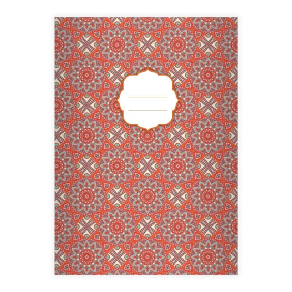 Kartenkaufrausch: Boho Stil Notizheft/ Schulheft aus unserer Designer Papeterie in orange