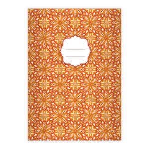 Kartenkaufrausch: Notizheft/ Schulheft mit Muster aus unserer Designer Papeterie in orange