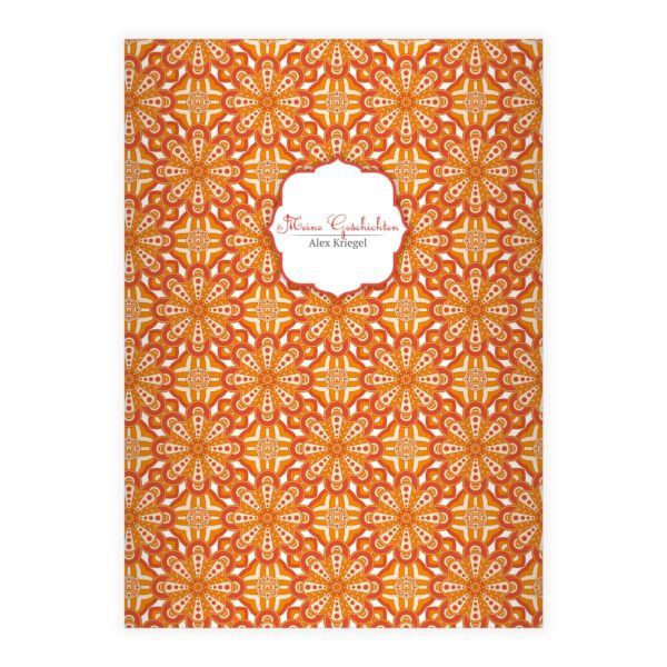 Kartenkaufrausch: Notizheft/ Schulheft mit Muster aus unserer Designer Papeterie in orange mit Ihrem Text