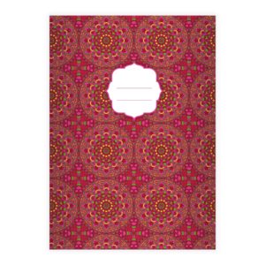 Kartenkaufrausch: Grafisches Ethno Notizheft/ Schulheft aus unserer Designer Papeterie in rosa