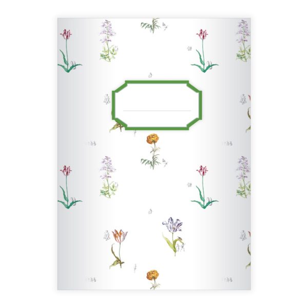 Kartenkaufrausch: Elegantes "Lilliput" Notizheft/ Schulheft aus unserer floralen Papeterie in weiß