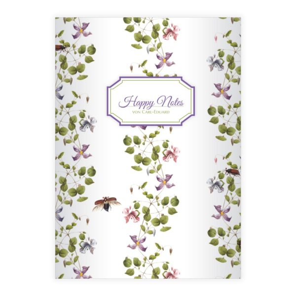 Kartenkaufrausch: Frühlingshaftes Maikäfer Notizheft/ Schulheft aus unserer floralen Papeterie in weiß mit Ihrem Text
