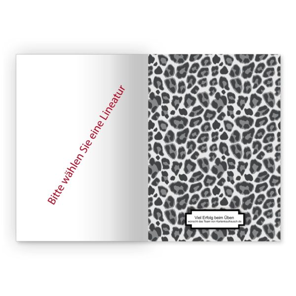 Cooles Animal Print Notizheft/ Schulheft mit Jaguar Muster, beige
