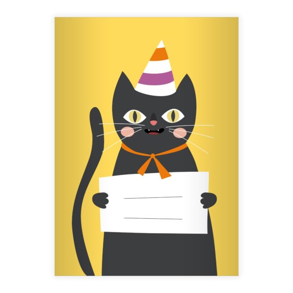 Kartenkaufrausch: Super süßes Katzen Notizheft/ aus unserer Schul Papeterie in gelb