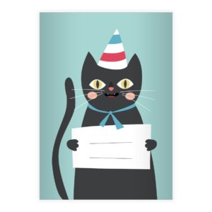 Kartenkaufrausch: süßes Katzen Notizheft/ Schulheft aus unserer Schul Papeterie in hellblau